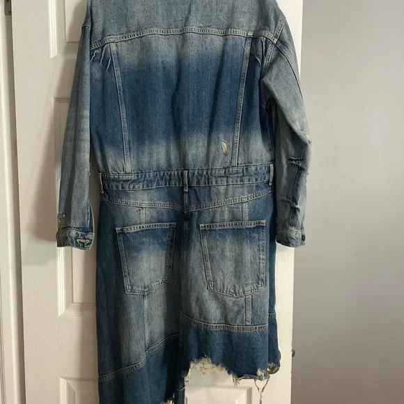 NWT Zara denim asymmetric dress size XL - Picture 3 of 4